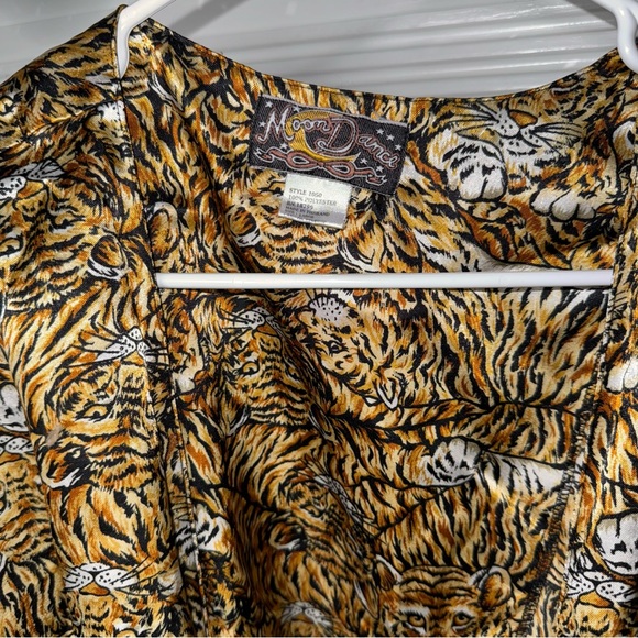 Vtg Moon Dance Nightgown And Robe Animal Print Tiger Spaghetti Strap Set y2k LG - Picture 5 of 9